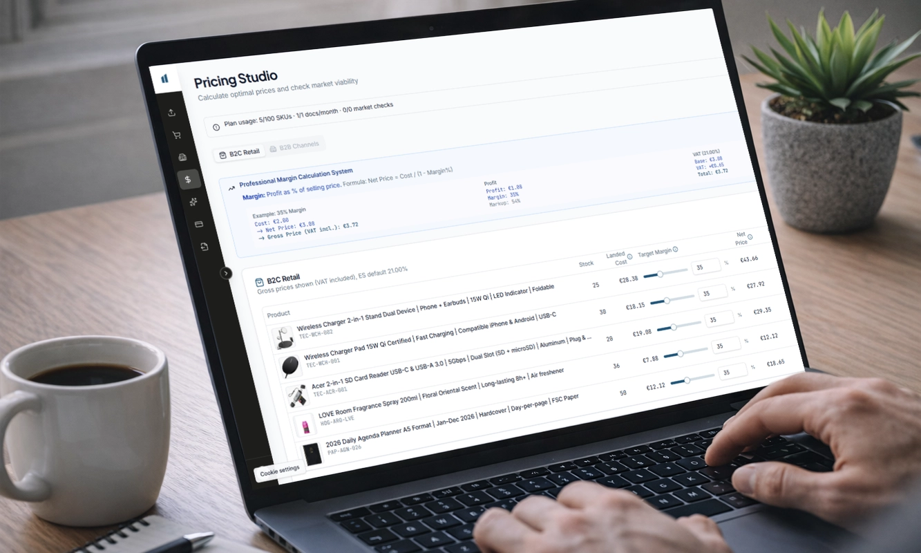 software margynn ayudando a fijar precios y margen objetivo
